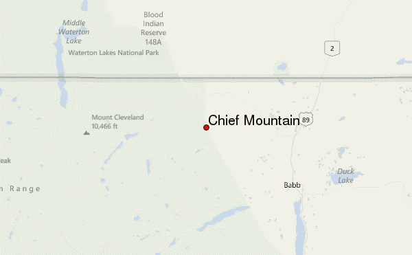 Chief Mountain Location Map