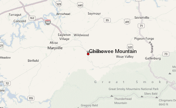 Chilhowee Mountain Location Map