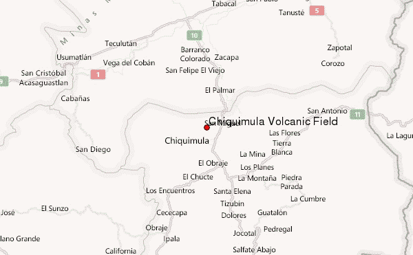 Chiquimula Volcanic Field Location Map