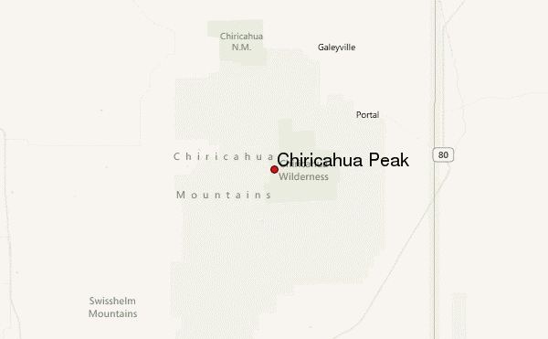 Chiricahua Peak Location Map