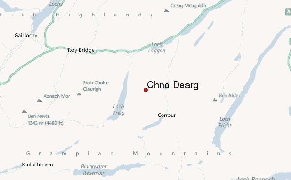 Chno Dearg Location Map