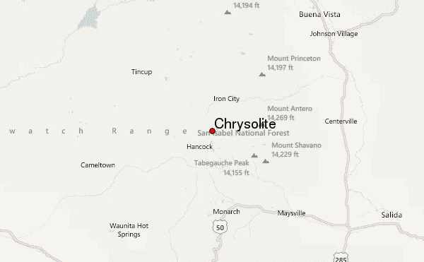 Chrysolite Location Map