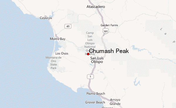 Chumash Peak Location Map