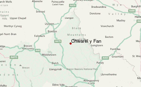 Chwarel y Fan Location Map