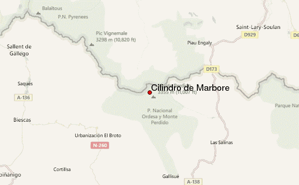 Cilindro de Marboré Location Map