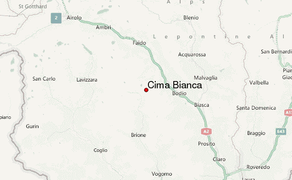 Cima Bianca Location Map