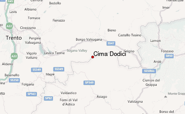 Cima Dodici Location Map