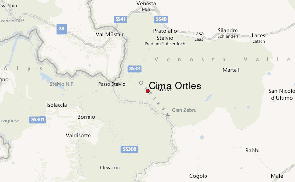 Cima Ortles Location Map