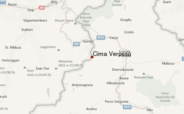 Cima Verosso Location Map