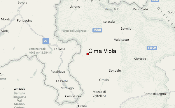 Cima Viola Location Map