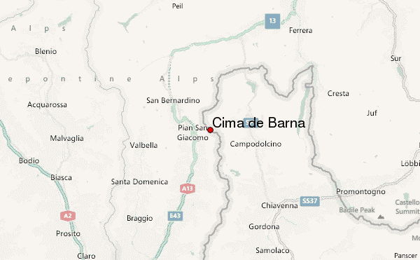 Cima de Barna Location Map