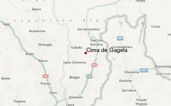 Cima de Gagela Location Map