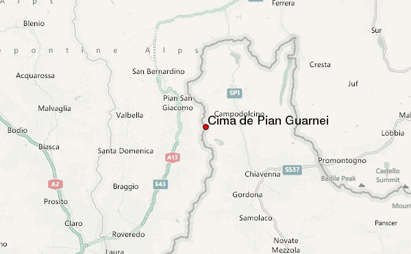 Cima de Pian Guarnei Location Map