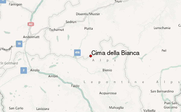 Cima della Bianca Location Map