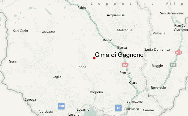 Cima di Gagnone Location Map
