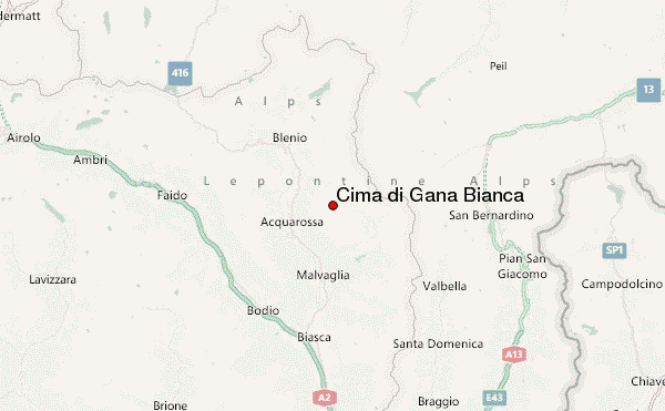 Cima di Gana Bianca Location Map