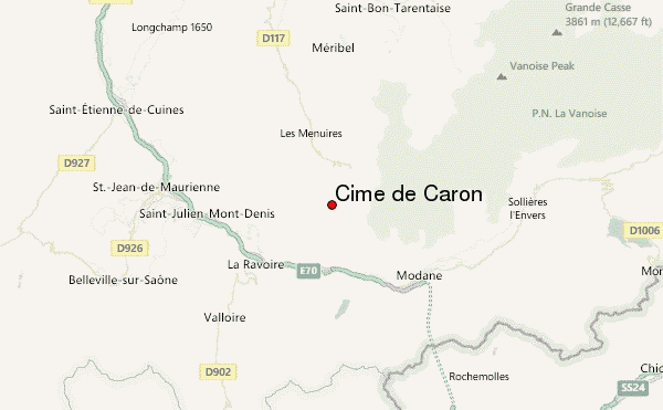 Cime de Caron Location Map