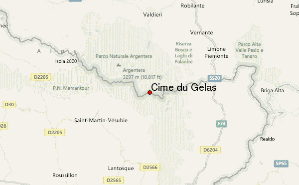 Cime du Gélas Location Map