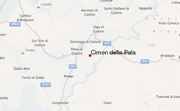 Cimon della Pala Location Map