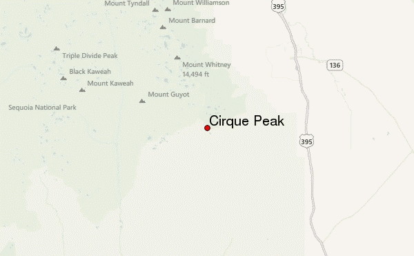 Cirque Peak Location Map