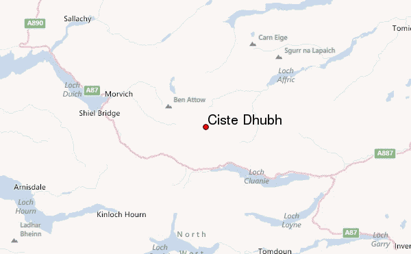 Ciste Dhubh Location Map