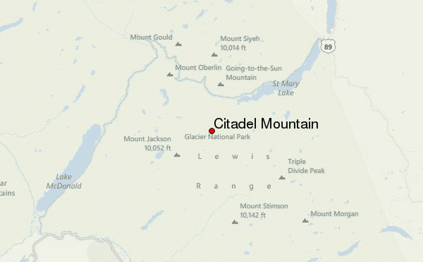 Citadel Mountain Location Map
