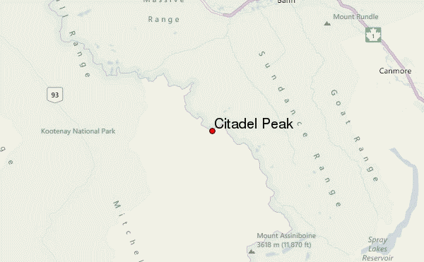 Citadel Peak Location Map