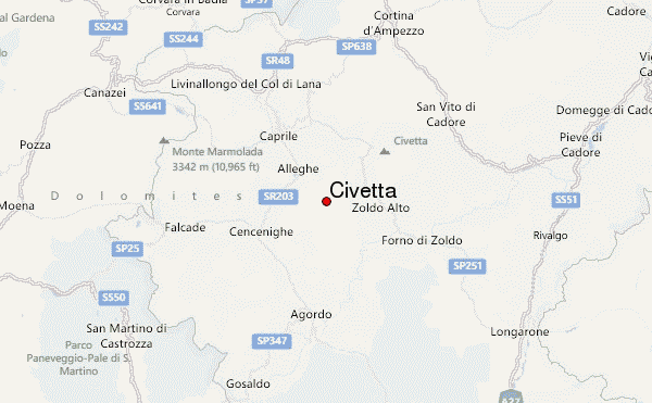 Civetta Location Map