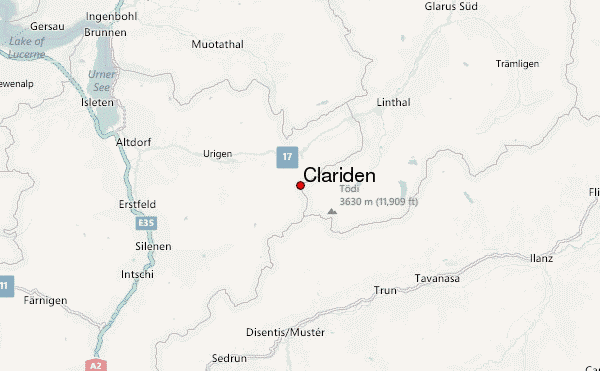 Clariden Location Map