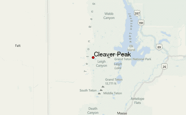 Cleaver Peak Location Map