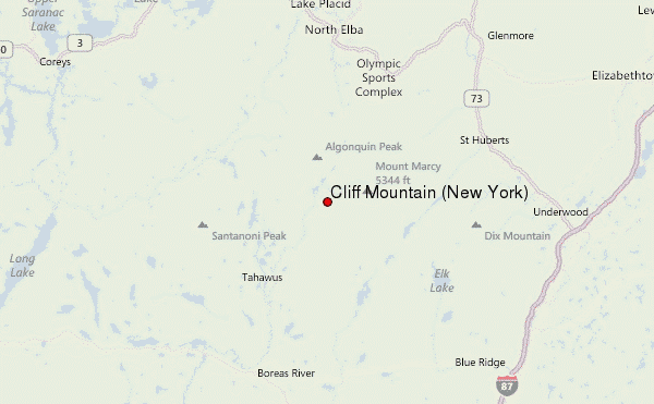 Cliff Mountain (New York) Location Map