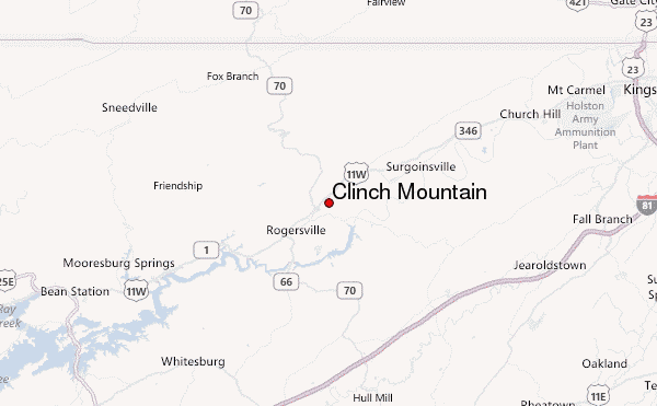 Clinch Mountain Location Map