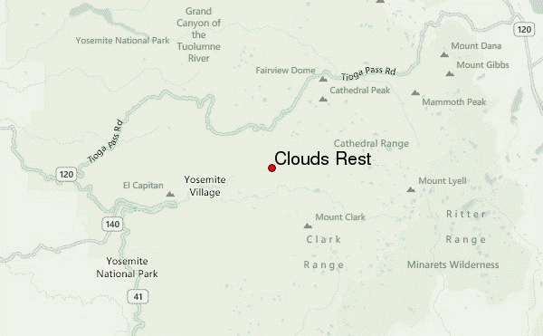 Clouds Rest Trail Map Clouds Rest Mountain Information