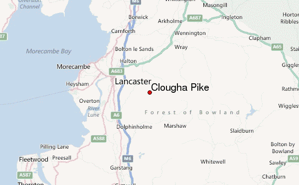 Clougha Pike Location Map