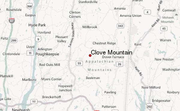Clove Mountain Location Map