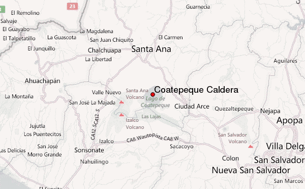 Coatepeque Caldera Location Map