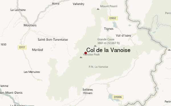 Col de la Vanoise Location Map