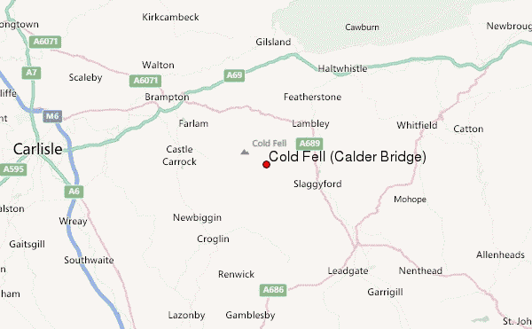 Cold Fell (Calder Bridge) Location Map