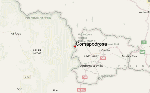 Comapedrosa Location Map