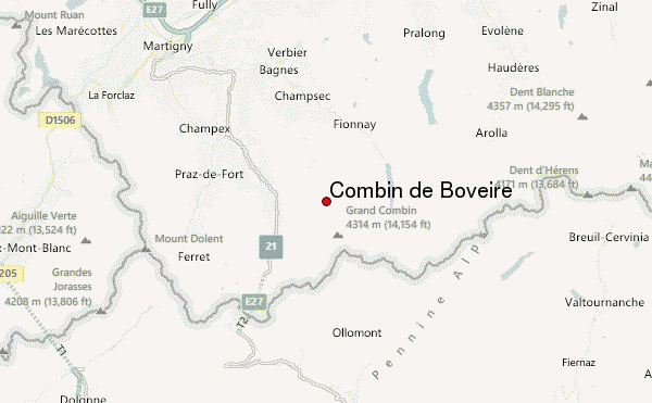 Combin de Boveire Location Map