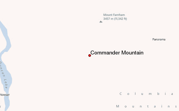 Commander Mountain Location Map