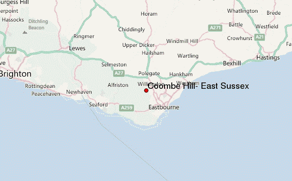 Coombe Hill, East Sussex Location Map