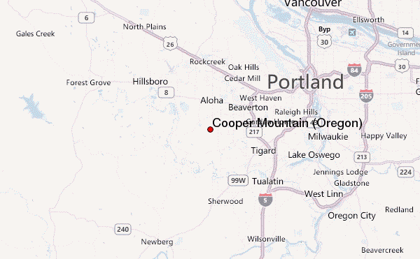 Cooper Mountain (Oregon) Location Map