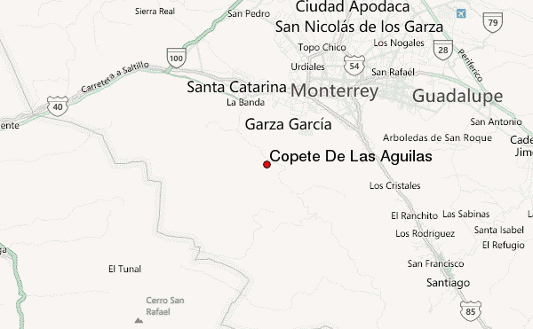 Copete De Las Aguilas Location Map