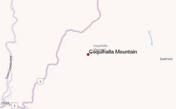 Coquihalla Mountain Location Map