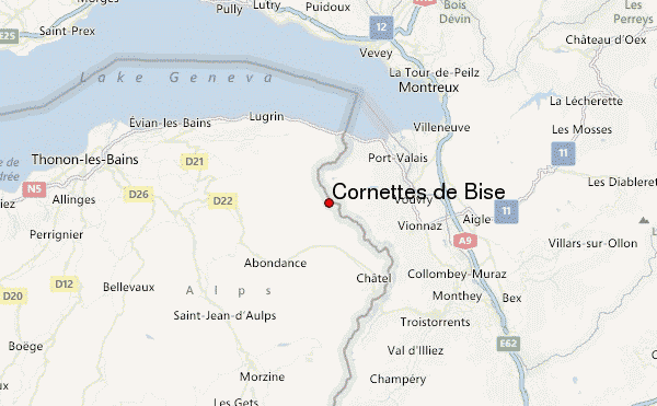 Cornettes de Bise Location Map