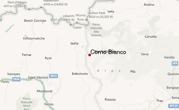 Corno Bianco Location Map