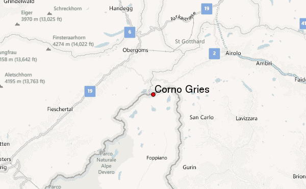 Corno Gries Location Map