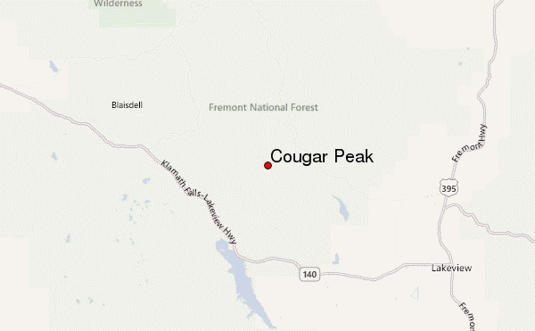 Cougar Peak Location Map