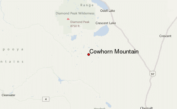 Cowhorn Mountain Location Map